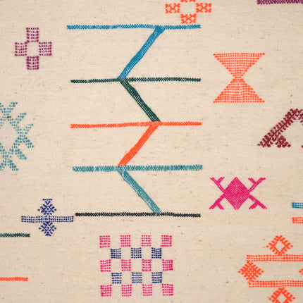 Tapis de couloir Kilim 272 x 80cm - Symboles berbères multicolores