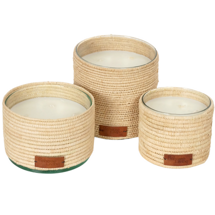 Bougie parfumée tressée en raphia - Senteur orientale