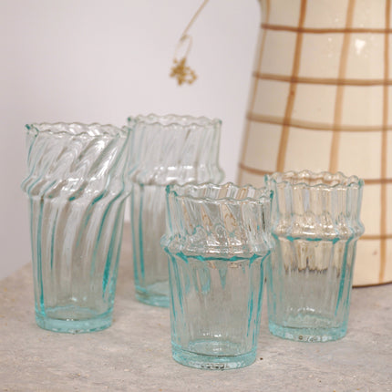 Verre Beldi strié arrondi 11cm - Lot de 6
