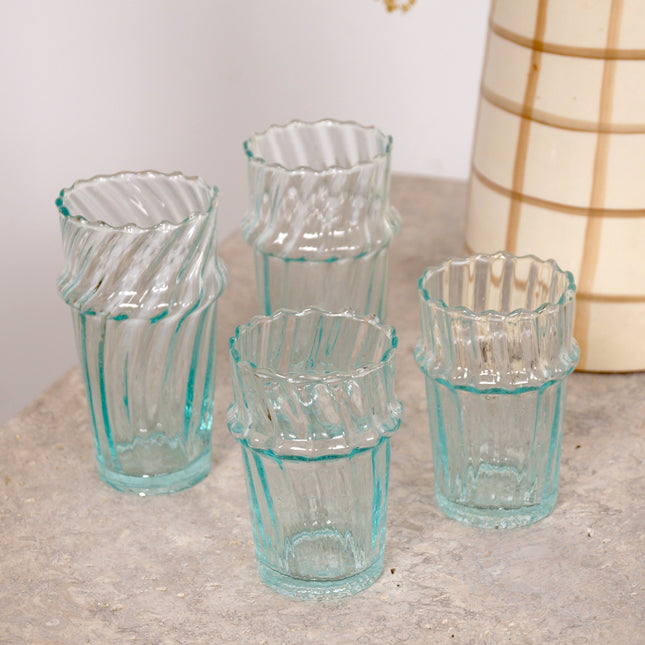 Verre Beldi strié arrondi 9,5cm - Lot de 6