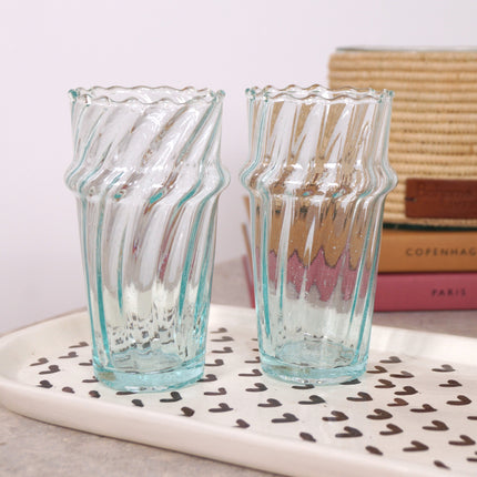 Verre Beldi strié arrondi 11cm - Lot de 6