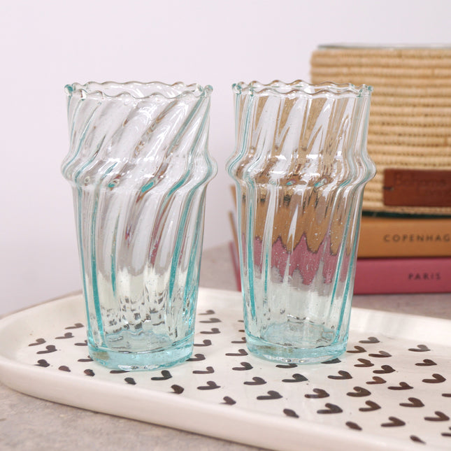 Verre Beldi strié arrondi 11cm - Lot de 6