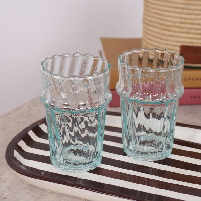 Verre Beldi strié arrondi 9,5cm - Lot de 6