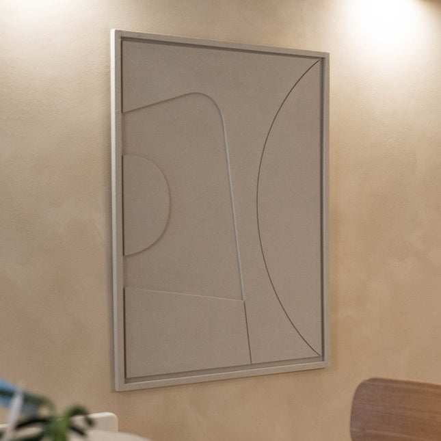 Tableau décoratif en relief beige