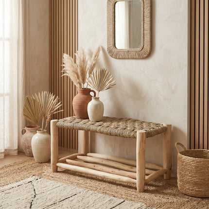 Banc en bois avec rangement 80cm