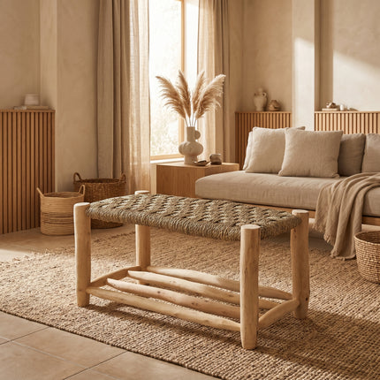 Banc en bois avec rangement 80cm