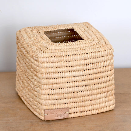 Boite à mouchoirs carrée en raphia