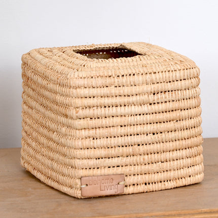 Boite à mouchoirs carrée en raphia