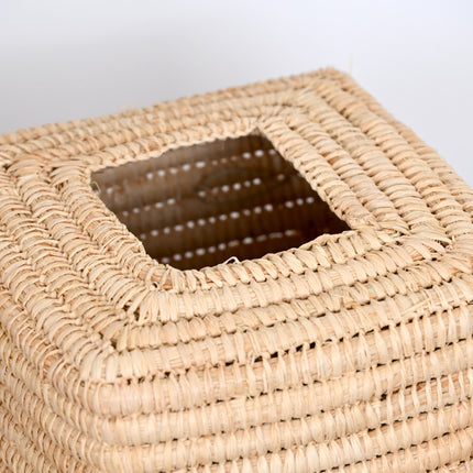Boite à mouchoirs carrée en raphia