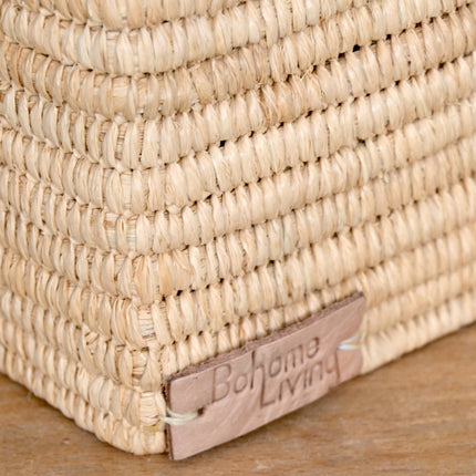 Boite à mouchoirs carrée en raphia