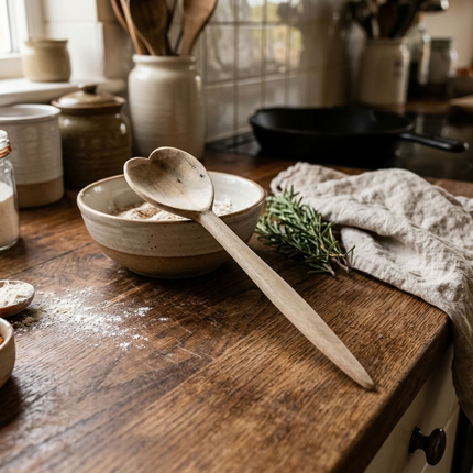 Cuillère à soupe en bois de noyer - Cœur