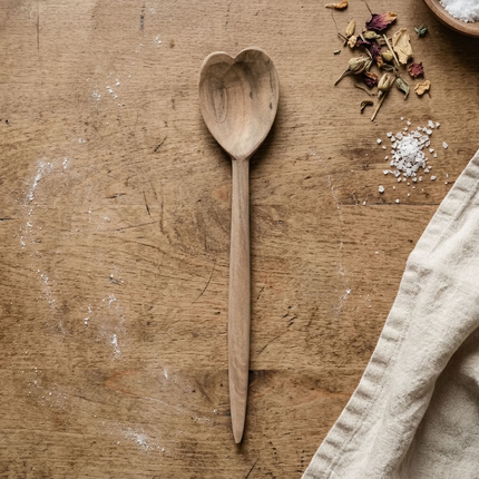 Cuillère à soupe en bois de noyer - Cœur