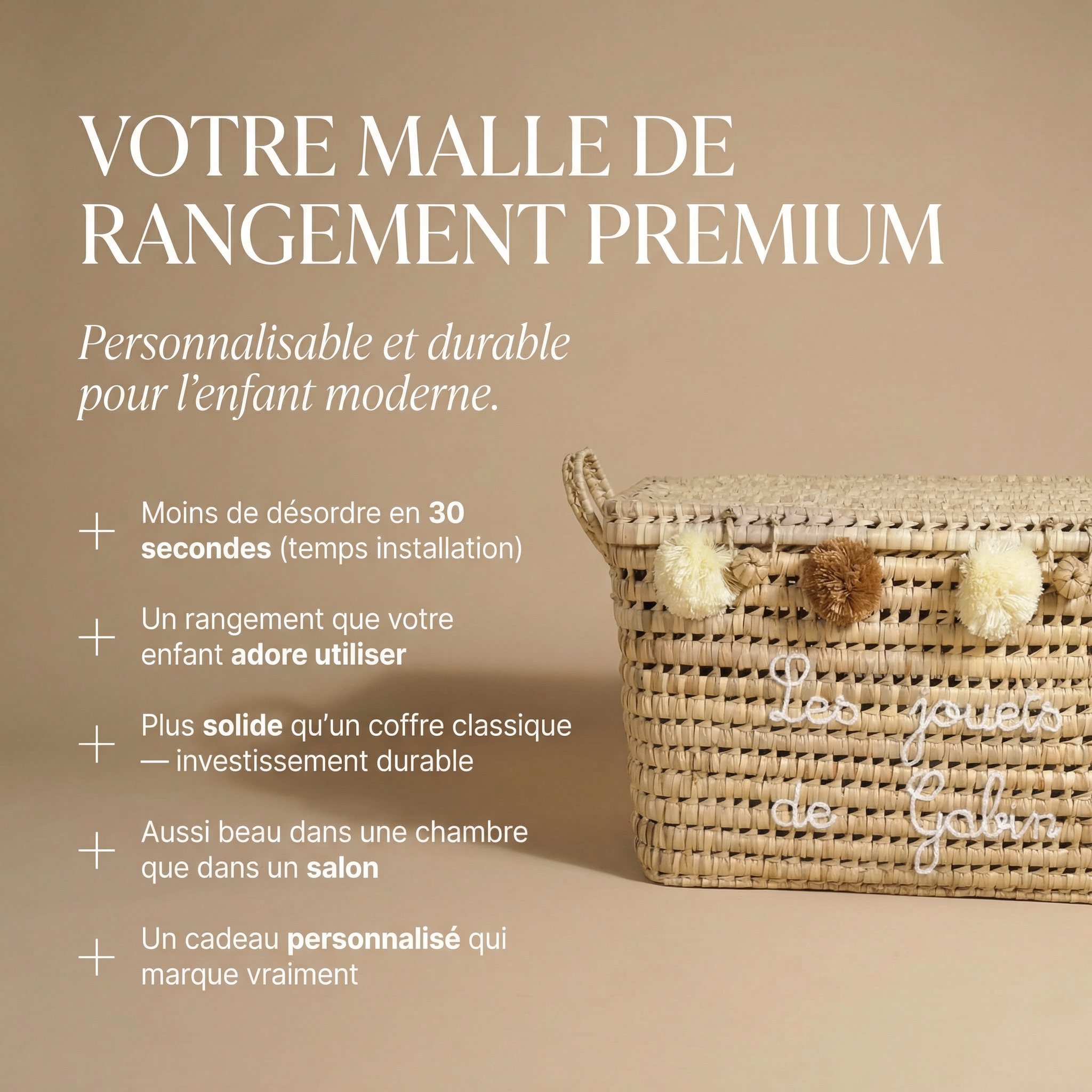 Coffre de rangement à personnaliser, malle à jouets personnalisable Coffre de rangement à personnaliser, malle à jouets personnalisable