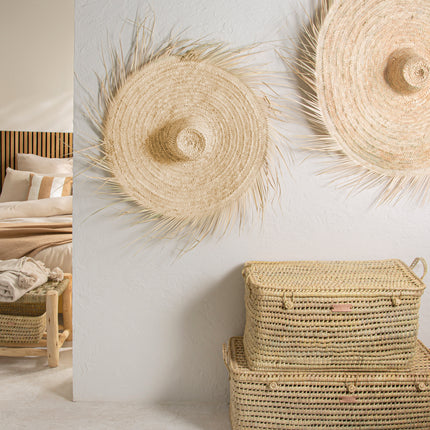 Duo de Malles à jouets en osier tressé