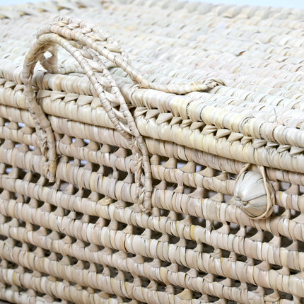 Panier dessous de lit en feuilles de palmier 80cm - Double anses