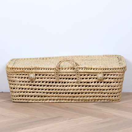 Panier dessous de lit en feuilles de palmier 80cm - Double anses