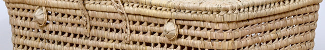 Panier dessous de lit en feuilles de palmier 80cm - Double anses