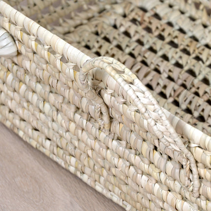 Panier dessous de lit en feuilles de palmier 80cm - Double anses