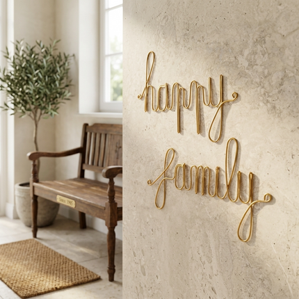 Mot en laiton doré - happy family