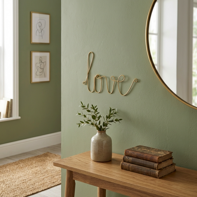 Mot en laiton doré - love