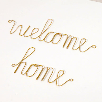 Mot en laiton doré - welcome home