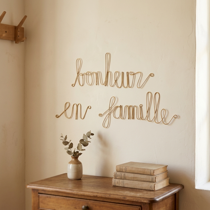 Mot en laiton doré - Bonheur en famille