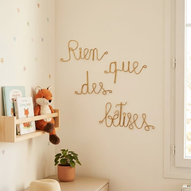 Mot en laiton doré - Rien que des bêtises