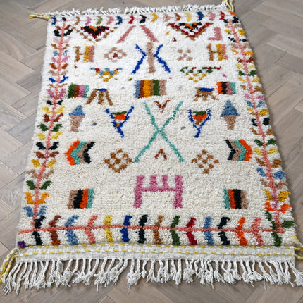 Tapis berbère Azilal 104 x 161cm - Dessins multicolores