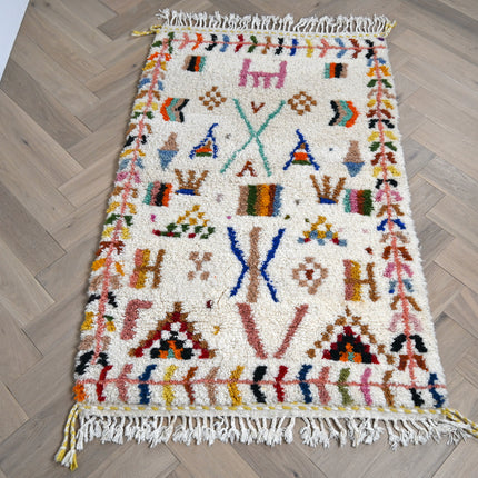 Tapis berbère Azilal 104 x 161cm - Dessins multicolores