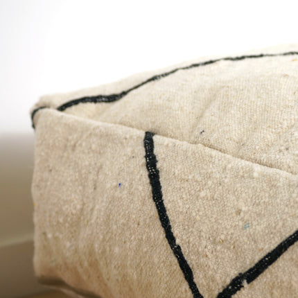 Pouf Kilim - Géométrique noir