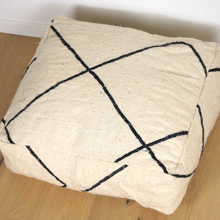 Pouf Kilim - Géométrique noir
