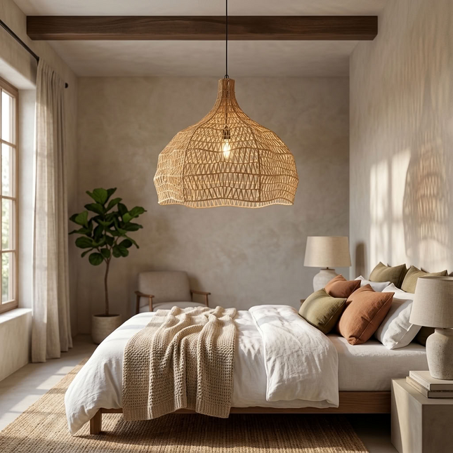 Suspension en raphia - Forme fleur 60cm