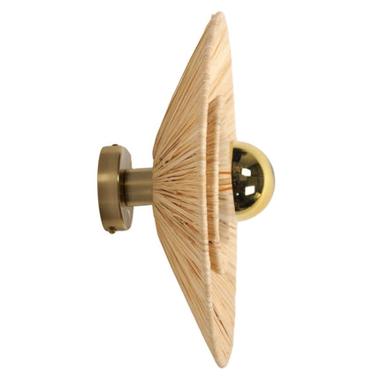 Applique murale ronde en raphia