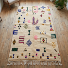Tapis berbère Azilal Multi-symboles 272 × 144 cm - Dessins multicolores