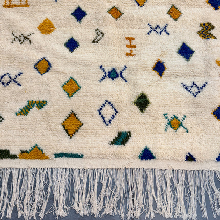Tapis berbère Azilal Multi-symboles 240 × 174 cm - Dessins multicolores