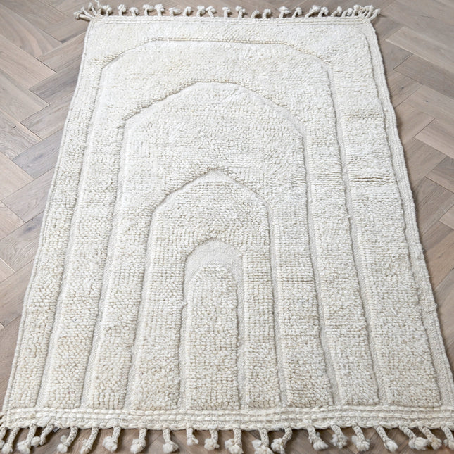 Tapis Béni Ouarain blanc 107 x 168cm - Arche