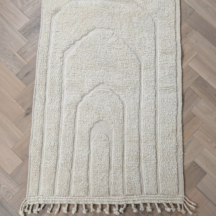 Tapis Béni Ouarain blanc 107 x 168cm - Arche