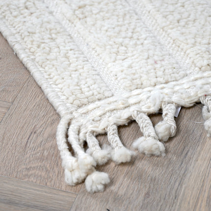 Tapis Béni Ouarain blanc 107 x 168cm - Arche