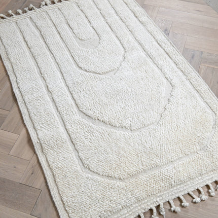 Tapis Béni Ouarain blanc 107 x 168cm - Arche