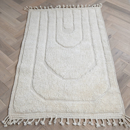 Tapis Béni Ouarain blanc 107 x 168cm - Arche