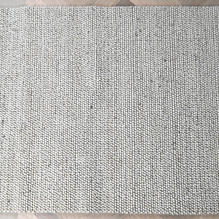 Tapis boule de laine 150 x 250cm Tissé main - Gris clair