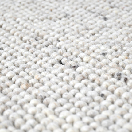 Tapis boule de laine 150 x 250cm Tissé main - Gris clair
