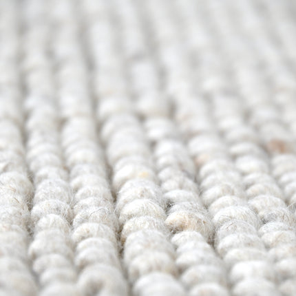 Tapis boule de laine 150 x 250cm Tissé main - Gris clair