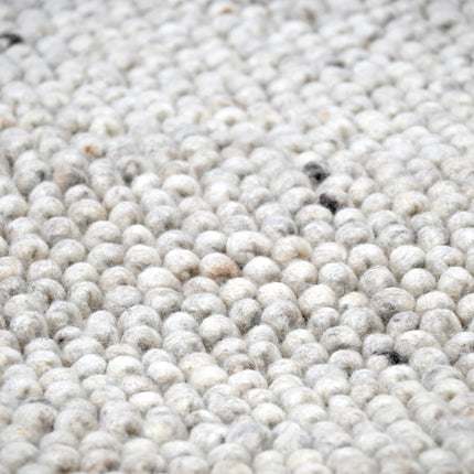 Tapis boule de laine 150 x 250cm Tissé main - Gris clair