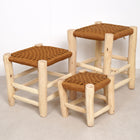 Tabouret marocain coloré en bois - Camel