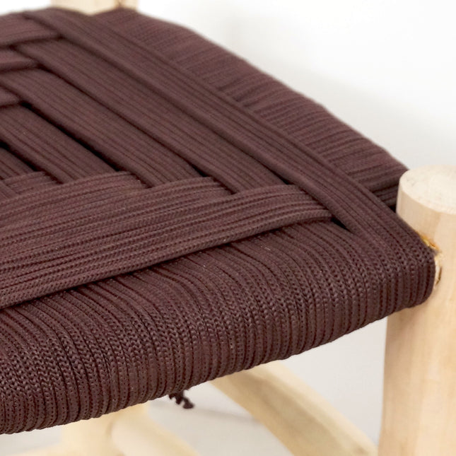 Tabouret marocain coloré en bois - Lie de vin