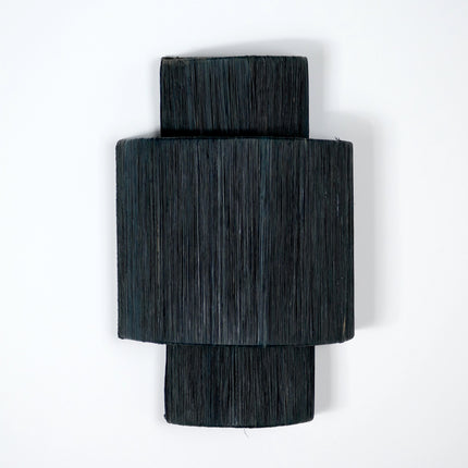 Applique murale en raphia noir - Double