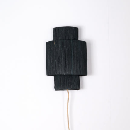 Applique murale en raphia noir - Double