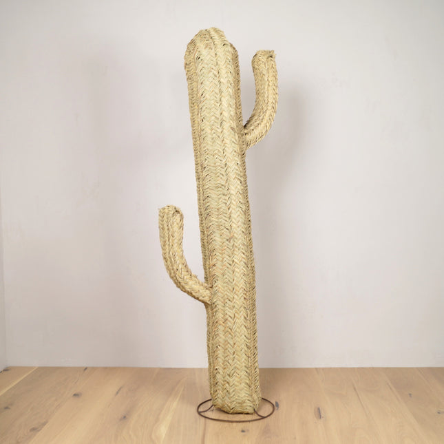 Cactus Doum en paille tressée sur pied 150cm