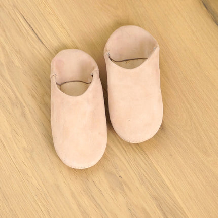 Chaussons en cuir souple enfant - Beige clair